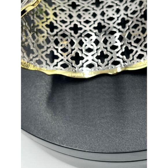 Kendra Scott Candice Two Tone Silver Gold Filigree Yellow Rose Cuff Bracelet - Picture 10 of 12